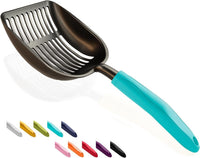 Cat Litter Scoop, Non-Stick Plated Aluminum Alloy Sifter - Large / #02 Turkish Blue