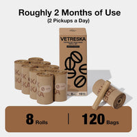 VETRESKA Dog Poop Bags with Handles 240 Count - Coffee / 1 Count (Pack of 120) - image 4