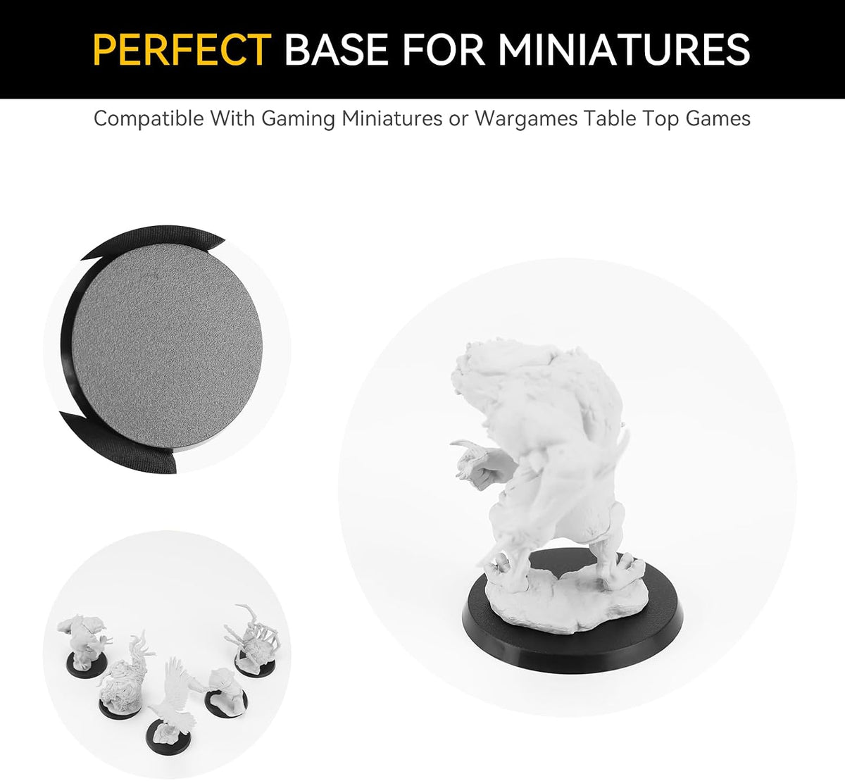 FIGURESLAB 100 black textured plastic miniature bases in 7 sizes - view 8