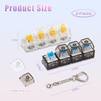 2 Pcs LED Keyboard Fidget Toy for Adults - Yellow Creamy+blue Switch - image 4