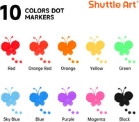 Shuttle Art Dot Markers, 10 Colors Washable Markers for Toddlers - 10 Colors / 20 - image 2