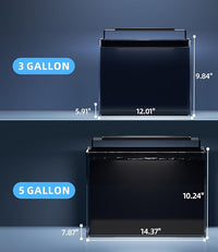 3 Gallon Fish Tank Aquarium Kit with Filter, LED Light with Timer, Siphon Vacuum Cleaner, Lid, Self-Cleaning Glass Rimless Betta Tank