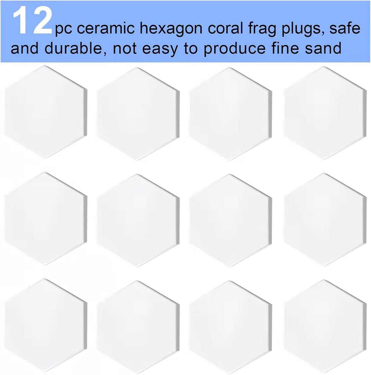 Ceramic White Coralline Coral frag Plugs Coral frag Base Round 20pc – Essentials for Fish - hexagon，50mm，12pcs - image 4