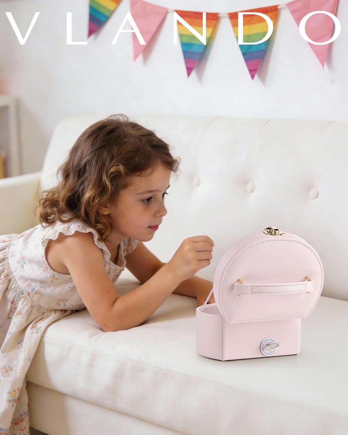 VLANDO Musical Jewelry Box for Girls - A.Light Pink - image 2