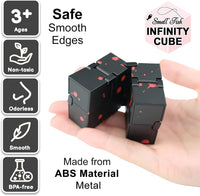 Infinity Cube Fidget Toys for Kids - Black-red / 1.5 x 1.5 Inches - image 3