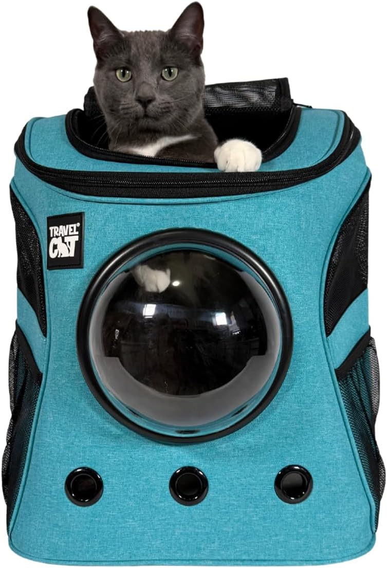 Fat Cat Backpack Carrier - Airline Approved Cat Carrier with Space Capsule Bubble for for Small - 15.0"L x 11.4"W x 17.7"H