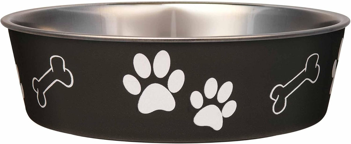 Loving Pets Bella Dog Bowls, Stainless Steel Dog & Cat Bowls - Espresso / Medium (20-35lbs)
