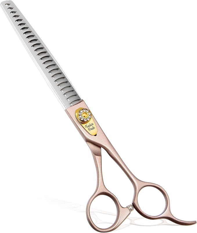 Fenice Peak Thinning Shears for Dogs and Cats Pet Grooming Scissors Chunkers Shears 440C Stainless Steel Professional Dog Trimming Scissors 7.5''