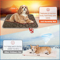 Self Warming Cat Bed Self Heating Cat Mat Thermal Pet Bed Mat - Coffee / 34.6"L x 22.8"W x 0.5"Th - image 3