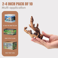 Natural Aquarium Driftwood for Fish Tank Reptile Terrariums Decor – Essentials for Fish - Mopani Driftwood 2-4" (Pack of 10) - image 2