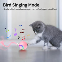 Interactive Cat Toys, Automatic Moving Cat Toys for Bored Indoor Adult Cats, Fast Rolling, Chirping & Motion-Activated Kitty Toys, Fun Gift for Cats with Speedy Tail 2.0, USB Rechargeable,Pink