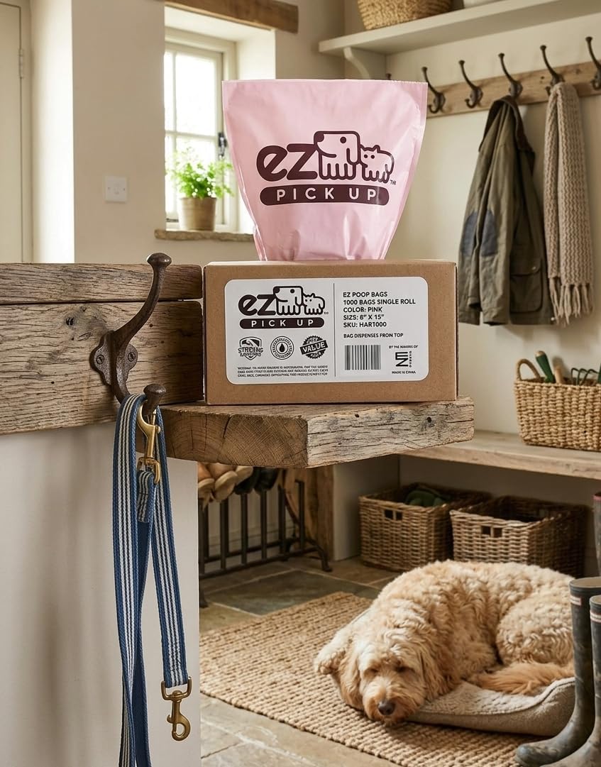 1000 Pet Waste Disposal Dog Poop Bags, EZ Pickup Bags Green – Essentials for Dogs - 1 Count (Pack of 1000)