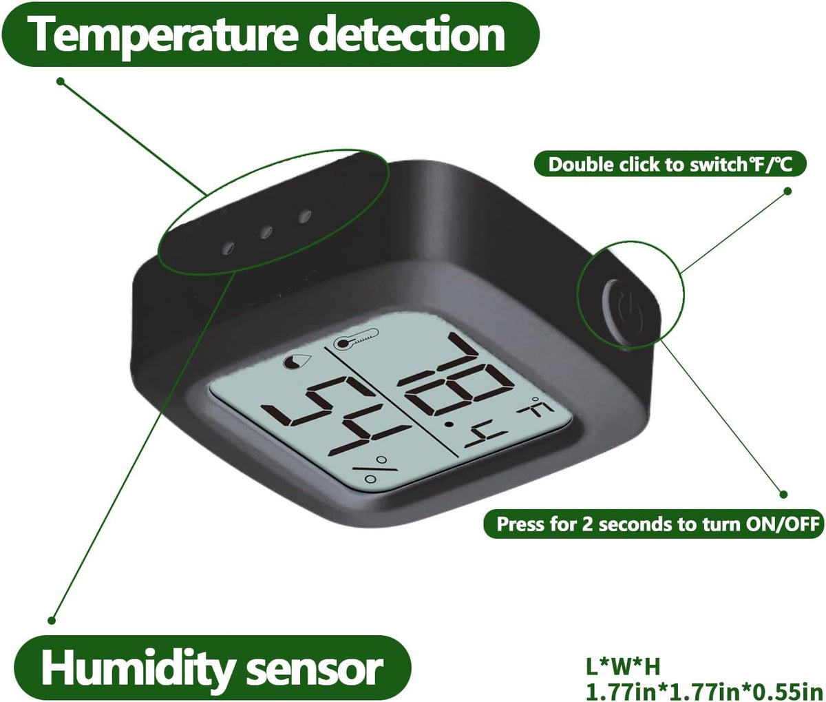 Reptile Thermometer and Hygrometer - KD30M-Black / 2Pack - image 2