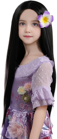 MUPUL kids long black braided wig with bangs for Halloween costumes - view 19