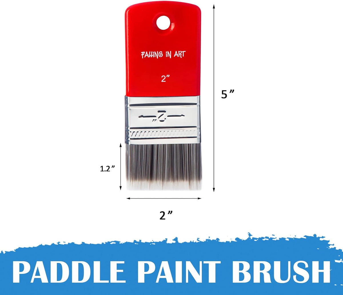 Falling in Art large 8 inch flat paddle paint brush with stainless steel ferrule - view 14