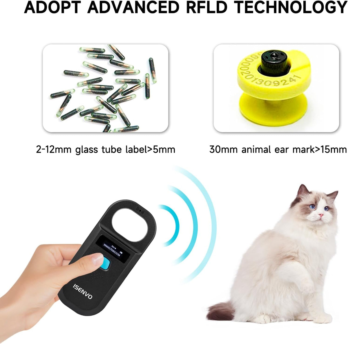 Pet Microchip Scanner, 15 Digit Pet Chip Scanner, Rechargeable – Essentials for Dogs - 190A (Pack of 3) - image 2
