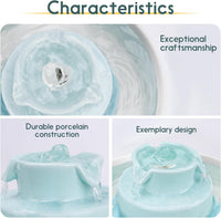 Lawfery Ceramic Cat Water Fountain - Light Blue - image 2
