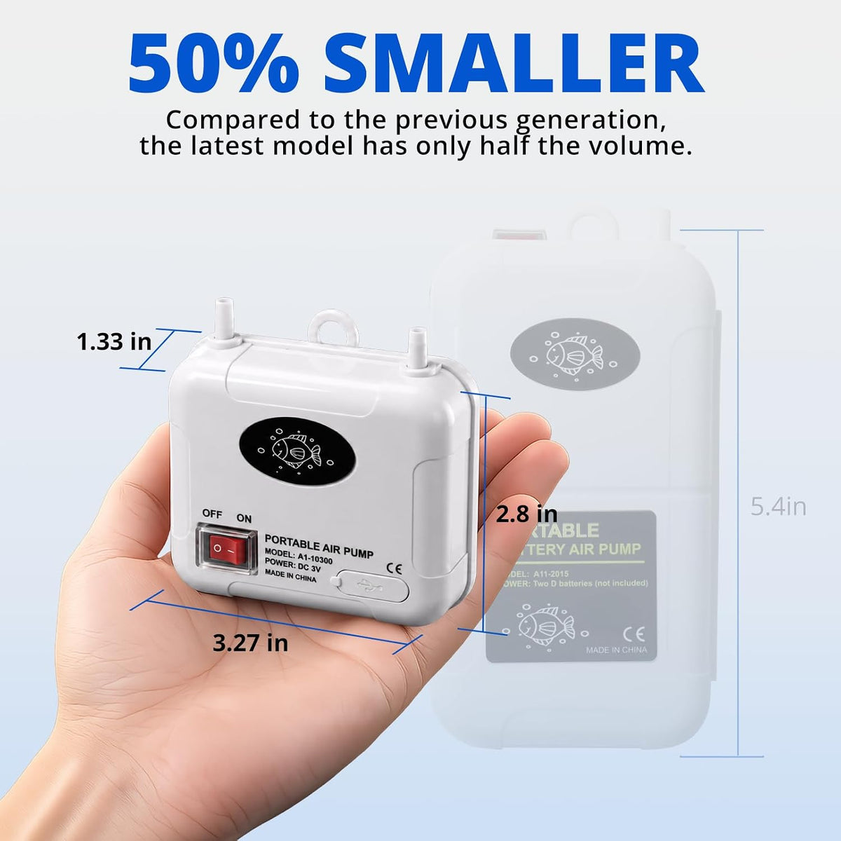 Small Air Pump for Fish Tank 6/12 Gallons - 2 Air Outlets - image 2