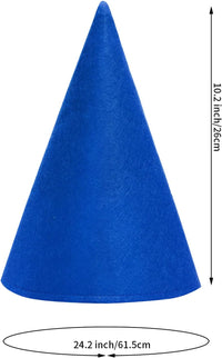Fengek 7 felt Christmas gnome hats in orange, green, blue, purple, brown, red and yellow - view 2
