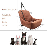 WOOAIDAGG Dog Car Seat for Small Dogs, Ultra-Soft Fabric - Brown - image 2