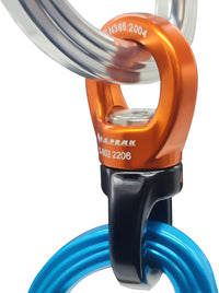 S.E.PEAK black anodized aluminum 35kN swing swivel with 360 degree rotation - view 13