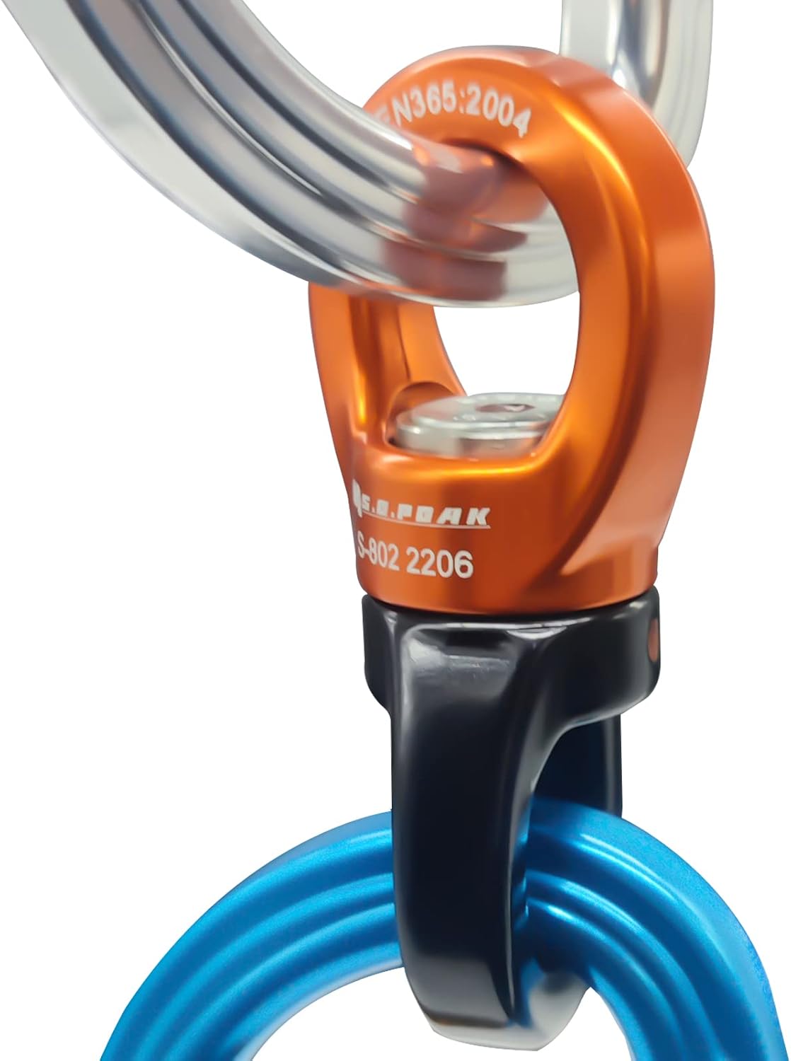S.E.PEAK black anodized aluminum 35kN swing swivel with 360 degree rotation - view 13