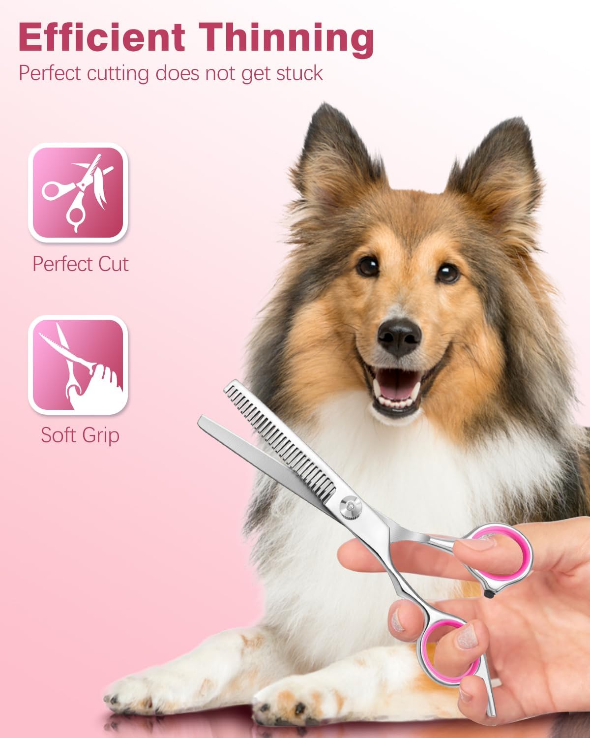 6-in-1 Dog Grooming Scissors - Pink 6 in 1 - image 4