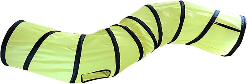 iCAGY Cat Tunnel Toys for Indoor Cats Kittens Rabbits - 47" (Shape S) / Yellow