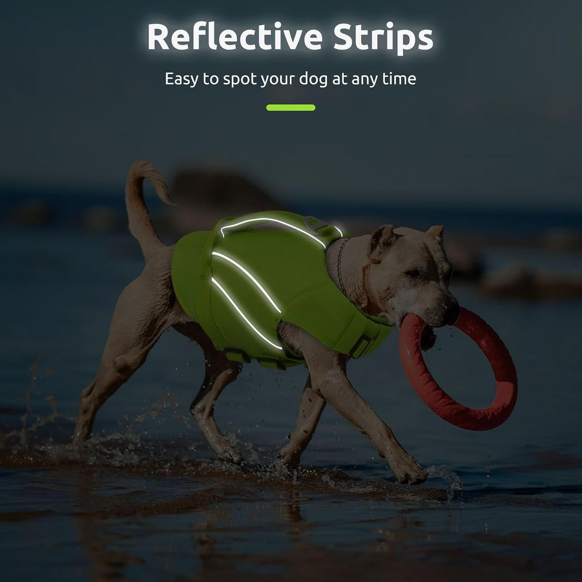 Queenmore Dog Life Jacket with Front Float - Large / Green - image 3