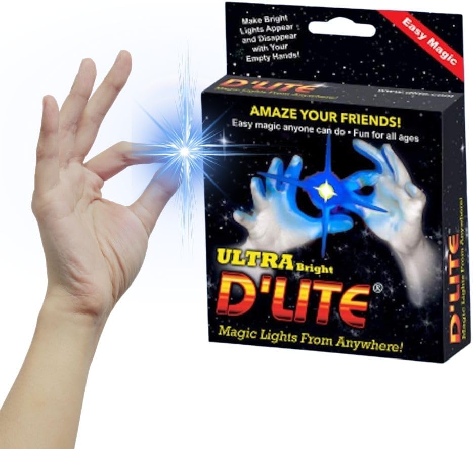D'lite Magic Thumb Lightup Trick Set / 2 Original Amazing Ultra - Jumbo Blue
