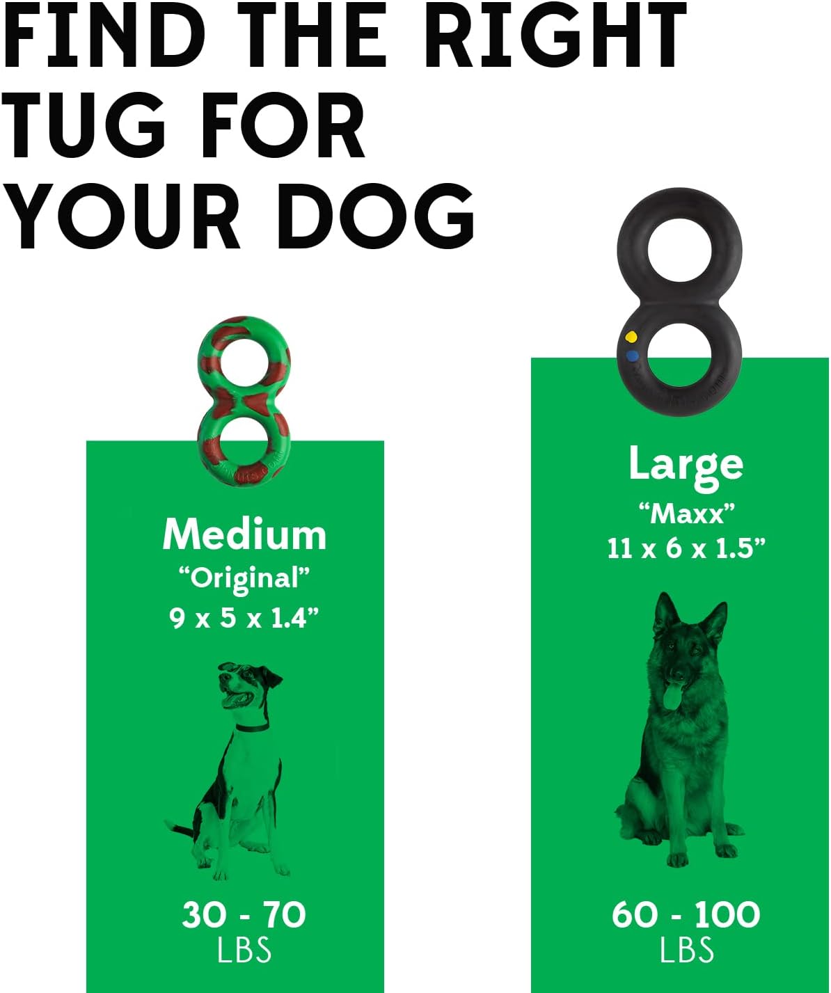 Goughnuts, Dog Toys for Aggressive Chewers - Medium (30-70 lb) (Original Size) / Green - image 2