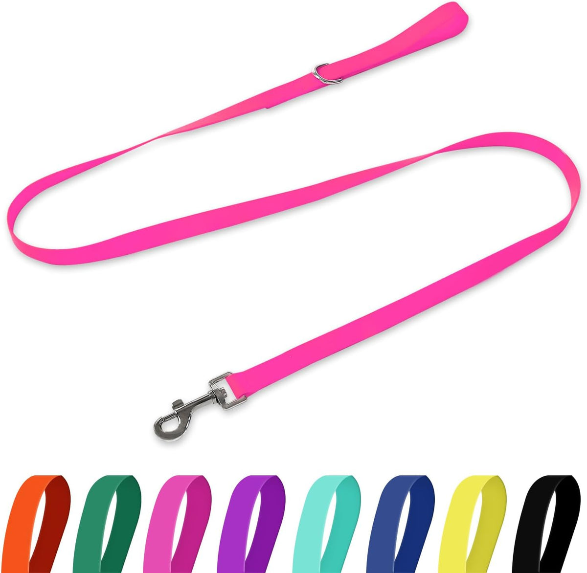 Waterproof Dog Leash, 5/6 FT Durable Odor-Proof Dog Leashes with Strong Metal Hooks Fits Small - Pink / 6FT - 1 inch Width