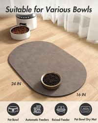 MontVoo Absorbent Dog Food Mat-Dog Mat for Food and Water Bowl - Brown / 16"x24" - image 4