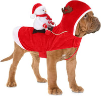 Santa Dog Costume, Dog Christmas Outfit, Riding Pet Costume - Snowman / S(Neck:10.2-11.8" Chest:13-18.5")