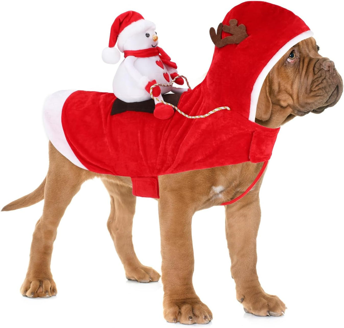 Santa Dog Costume, Dog Christmas Outfit, Riding Pet Costume - Snowman / S(Neck:10.2-11.8" Chest:13-18.5")