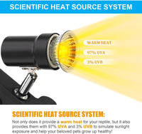 DaToo Reptile Heat Lamp Rotatable Turtle Heating Light with 50W UVA - 50Watt Reptile Heat Lamp - image 3