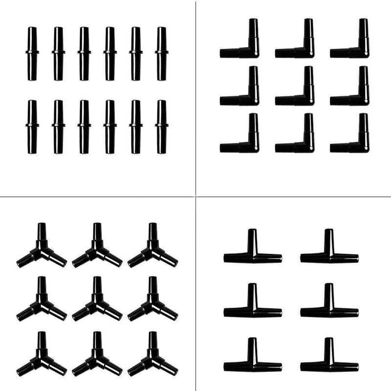 Aquarium Airline Tubing Connectors I T L Y 40pcs Fish Tank Air Tube - Black