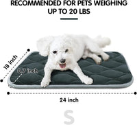 furrybaby Dog Crate Pad for Dog Cages Flat Crate Mat Kennel Pad with Anti-Slip Bottom Machine Washable for Pet Bed Sleeping (S 24x18'', Grey Mat)