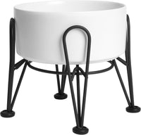 Elevated Dog Bowls, Ceramic Raised Dog Bowl Set with Anti-Slip and Non-Tip Metal Stand, 2 Pack Pet - White / 3.6 Cups | 1 Pack | For Medium Dogs