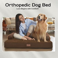 Small Dog Bed Waterproof Orthopedic Dog Beds for Medium Sized Dogs Comfy Pet Cat Bed with Sides, Washable Removable Cover
