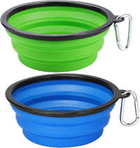 Kytely Large Collapsible Dog Bowls 2 Pack - Green & Blue