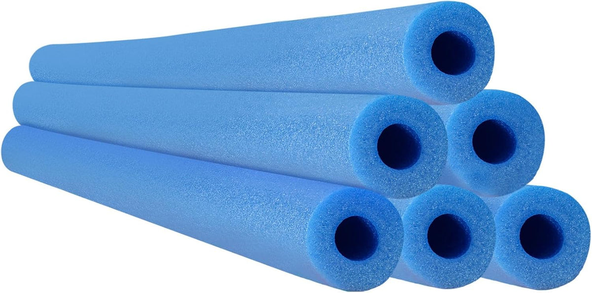 Hanaive white foam pool noodles, 6 pack, 52 inches long with hollow centers