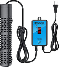 HiTauing Aquarium Heater, Upgraded 300W/500W Fish Tank Heater with Intelligent Leaving Water - 200W for 20-40 Gallon