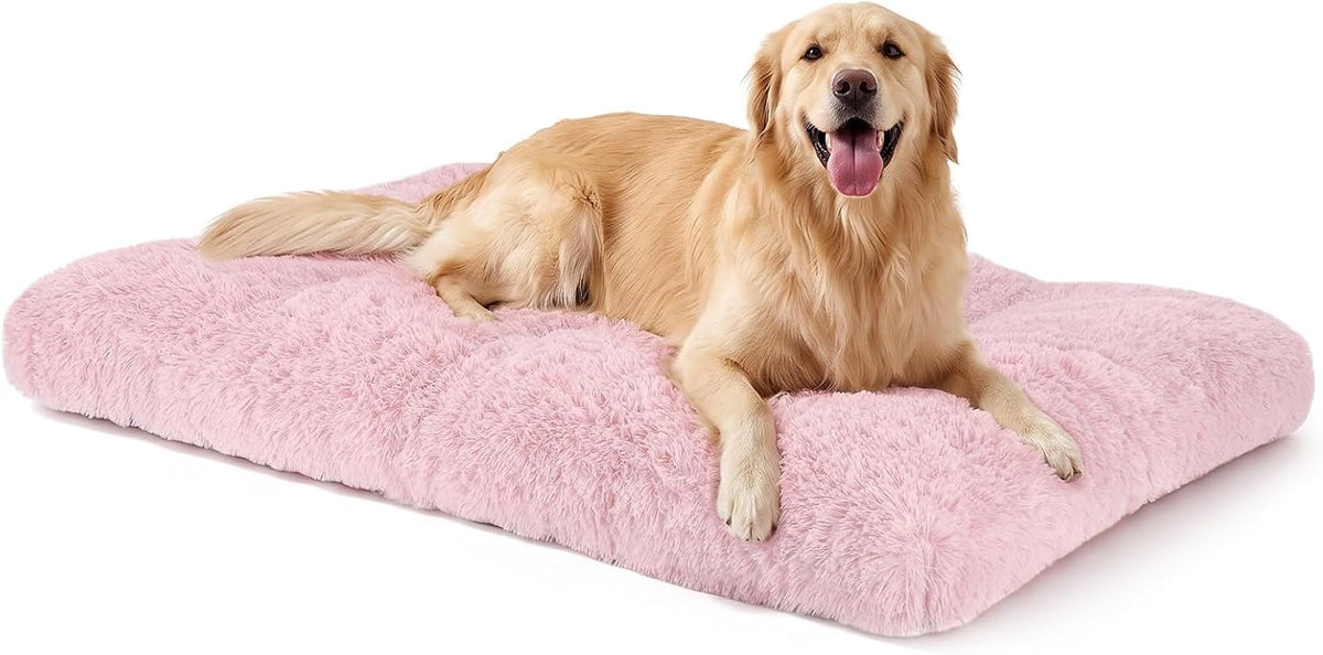 JOEJOY Large Dog Bed Crate Pad - 44.0"L x 32.0"W x 4.0"Th / Pink