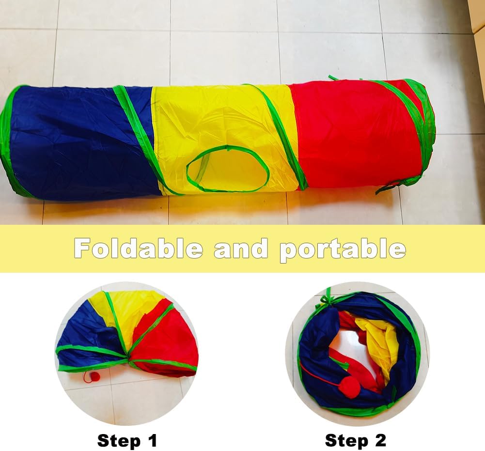 Cat Tunnel Tube Toys，Tunnels for Indoor Cats - 2 Way Mushroom - image 3