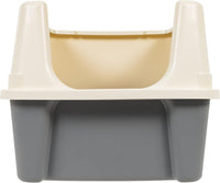 Amazon Basics Large Cat Litter Box with High Sides - Grey/Beige / Open Top - image 4