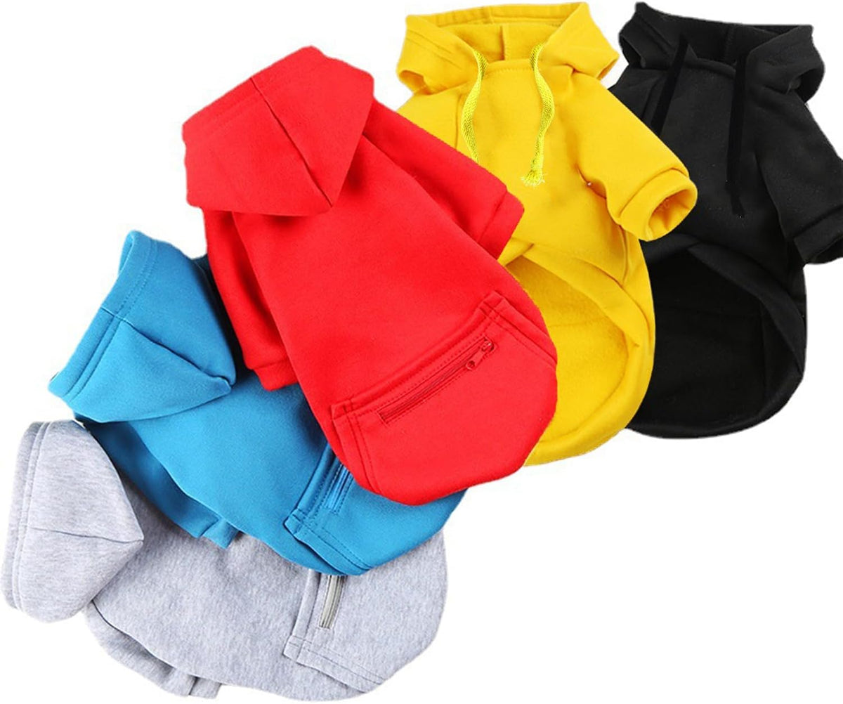 Dog Hoodies for Small Dogs with Zipper Pocket - Y02-Blue / X-Large - image 4