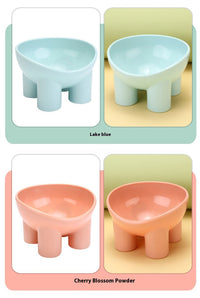 Pet Bowl Cute Cat Basin Double Bowl Neck Protection High Leg Anti-tumble