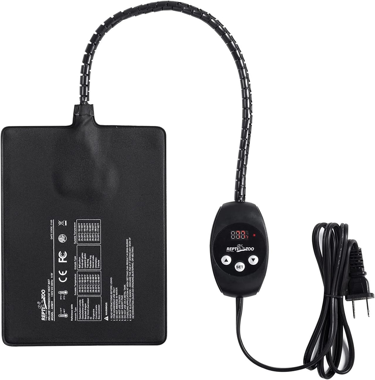 REPTI ZOO Upgrade Reptile Heat Mat with Thermostat - 11W