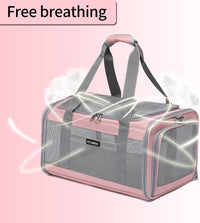 Airline Approved Pet Carrier for Cats and Small Dogs - pink / 17.0"L x 12.0"W x 12.5"H - image 3